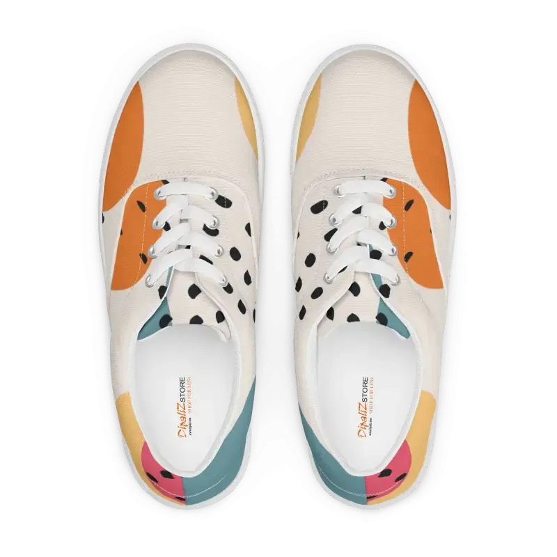 Canvas Shoes with Abstract Geometrical Pattern