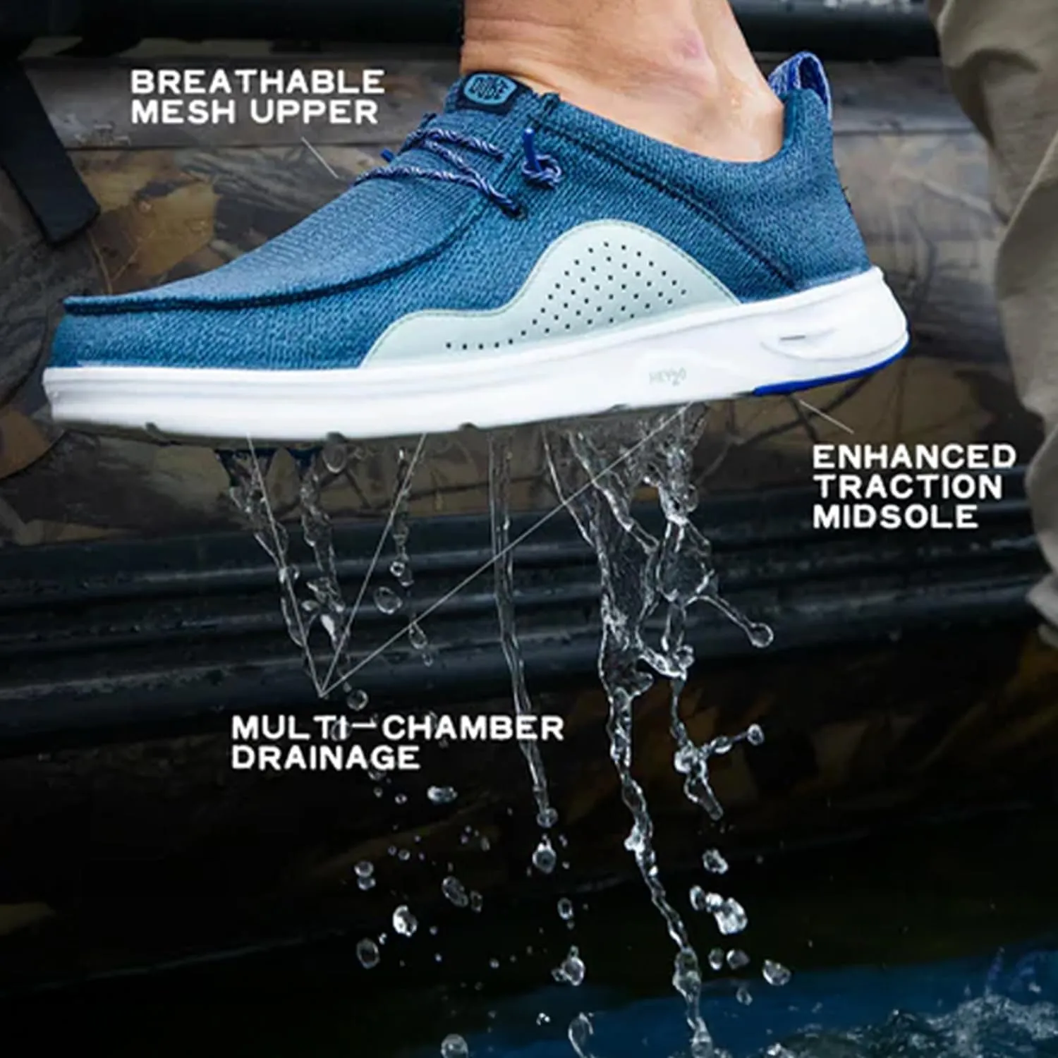 HEYDUDE Wally Hey2O Mesh, Men??s Shoes, Men's Slip-on Loafers, Comfortable & Light-Weight