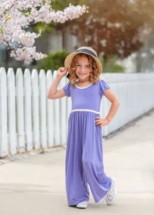 Lilac Purple Wide Leg Romper
