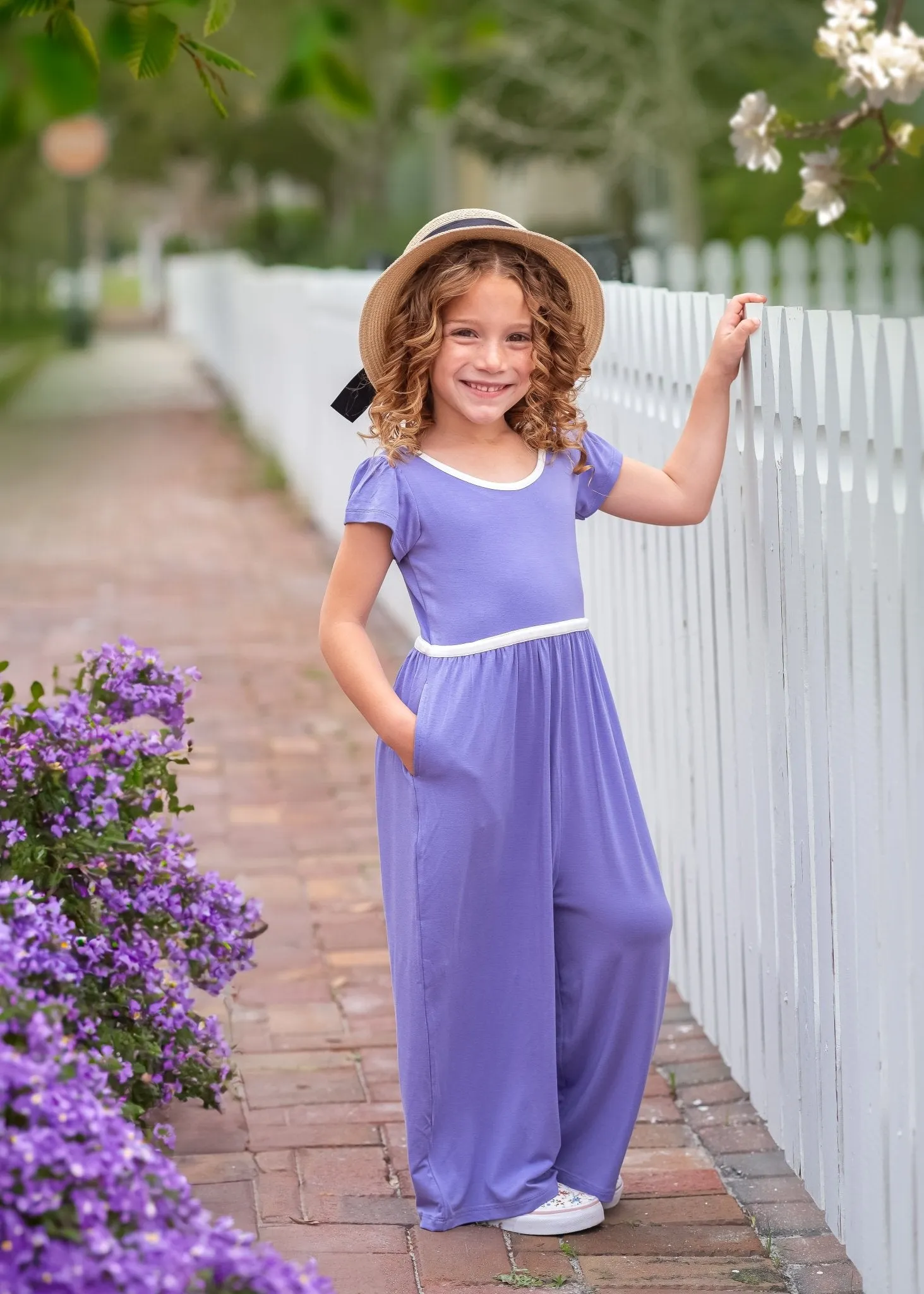 Lilac Purple Wide Leg Romper
