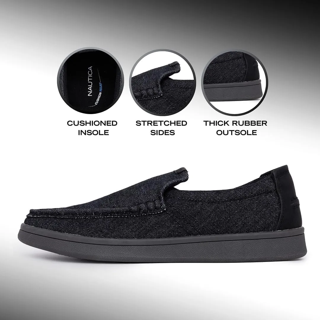 Nautica Men's Slip-On Loafers Casual Moc Toe Sneakers Boat Shoes Slipper for Men ?C Lightweight & Comfortable - Derwin