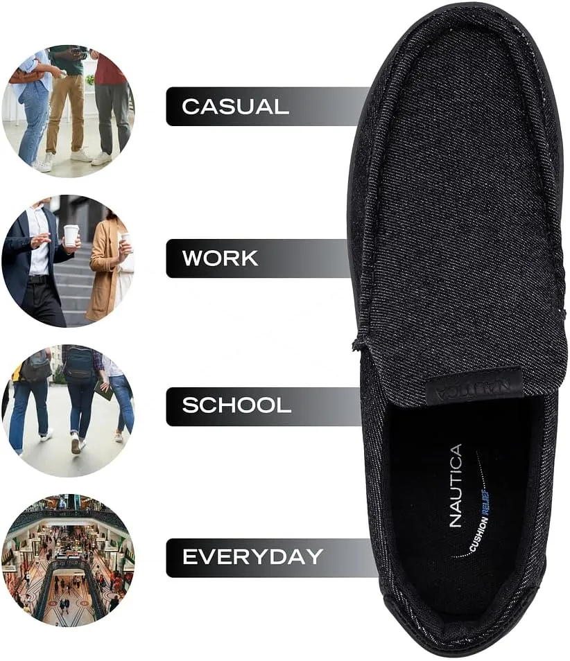 Nautica Men's Slip-On Loafers Casual Moc Toe Sneakers Boat Shoes Slipper for Men ?C Lightweight & Comfortable - Derwin