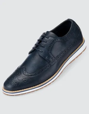 Ornate Wingtip Casual Oxford Shoes