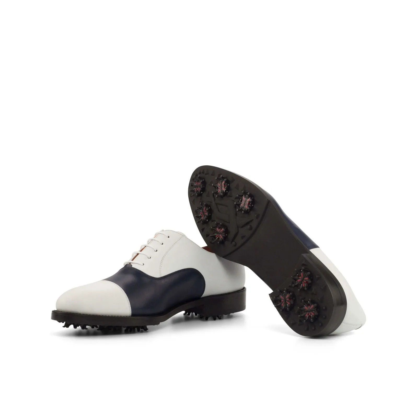 Oxford-Box Calf, White, Blue-Wholesale