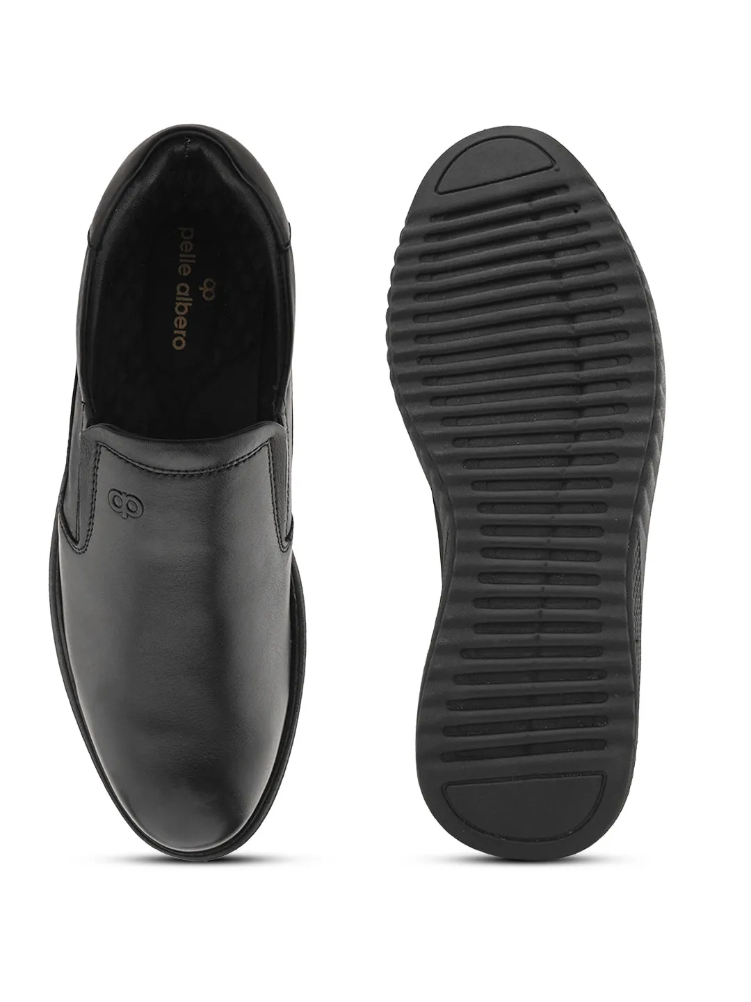 Pelle Albero Extralight Comfortable Black Leather Shoes