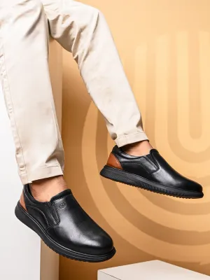 Pelle Albero Extralight Comfortable Black Leather Shoes