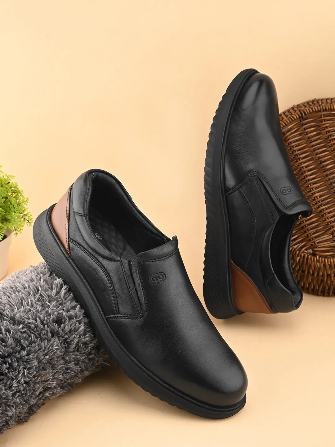 Pelle Albero Extralight Comfortable Black Leather Shoes