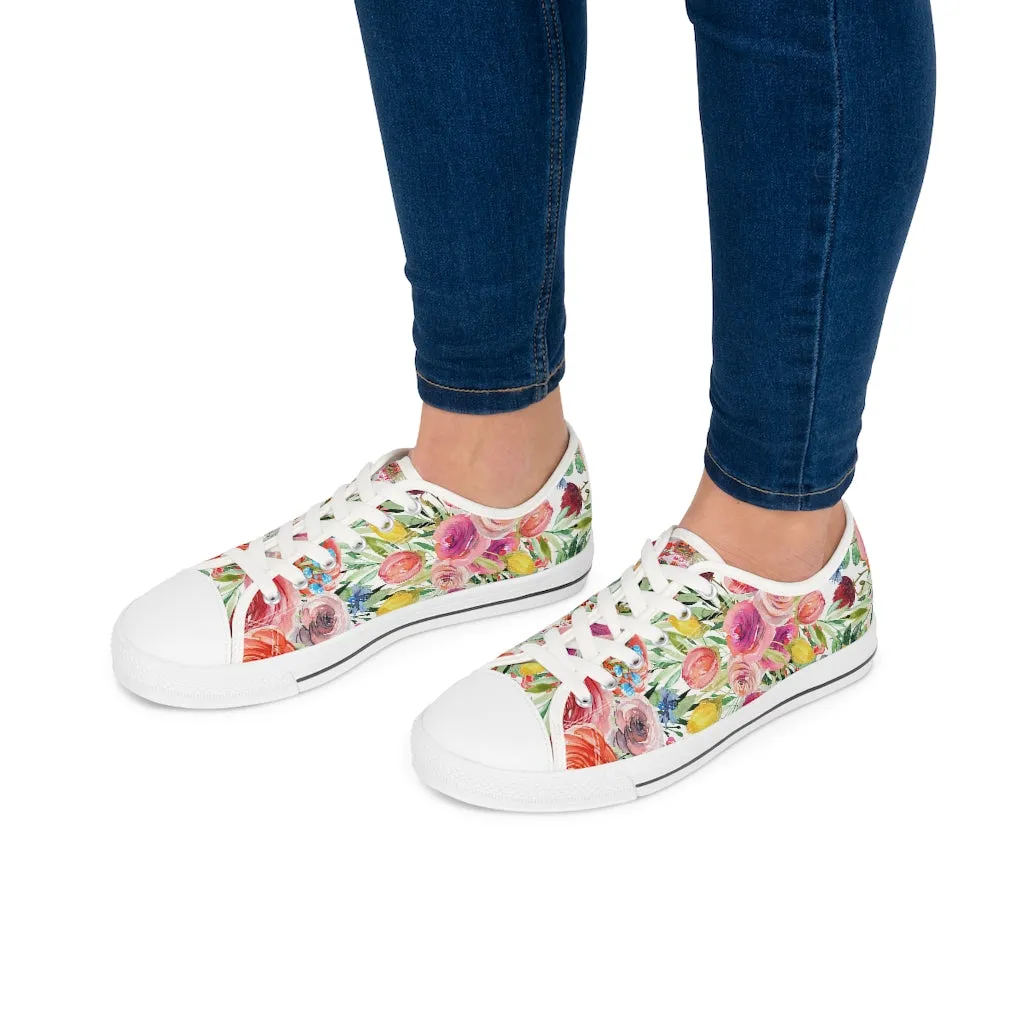 Pink Spring flowers Women's Low Top Sneakers