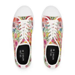Pink Spring flowers Women's Low Top Sneakers