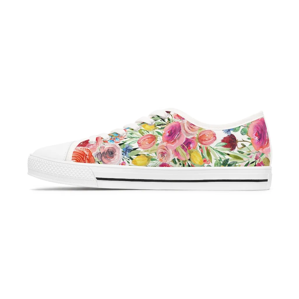 Pink Spring flowers Women's Low Top Sneakers