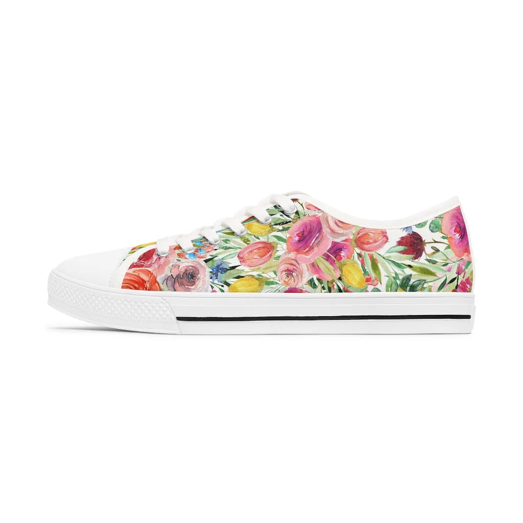 Pink Spring flowers Women's Low Top Sneakers