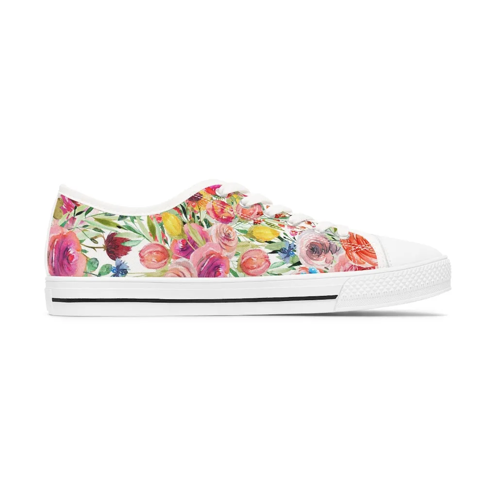 Pink Spring flowers Women's Low Top Sneakers