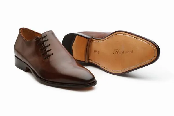 Plain Wholecut Oxford - Brown (with side lacing)