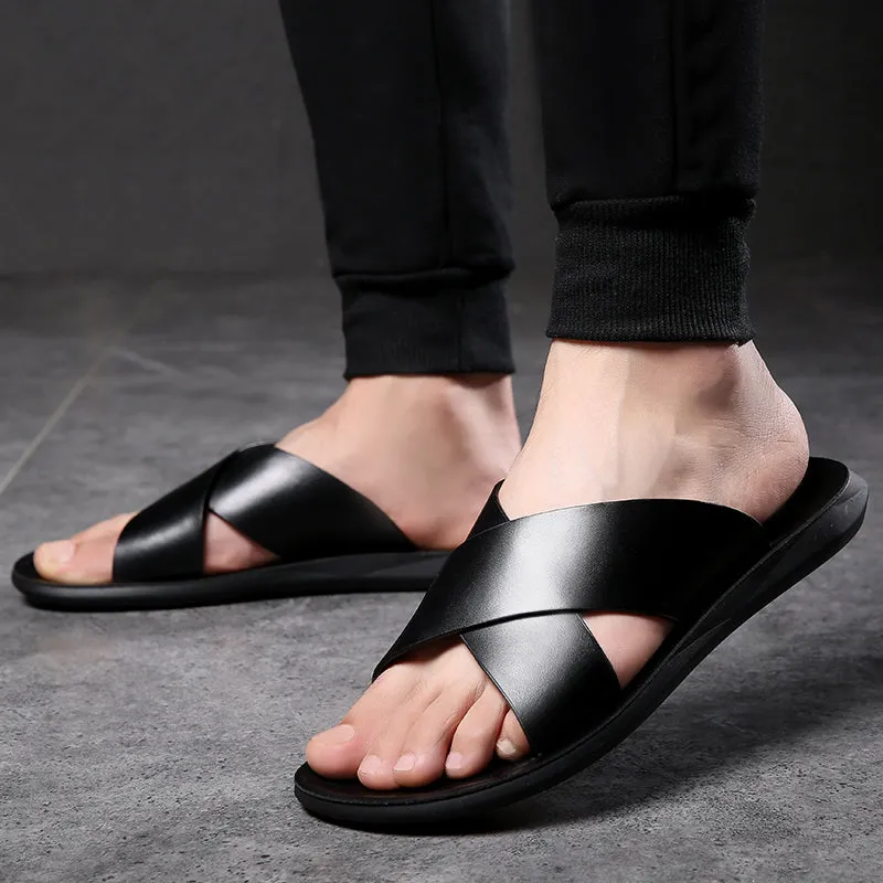 RivieraRoamer™ -  Men's Italian Leather Luxury Sandals