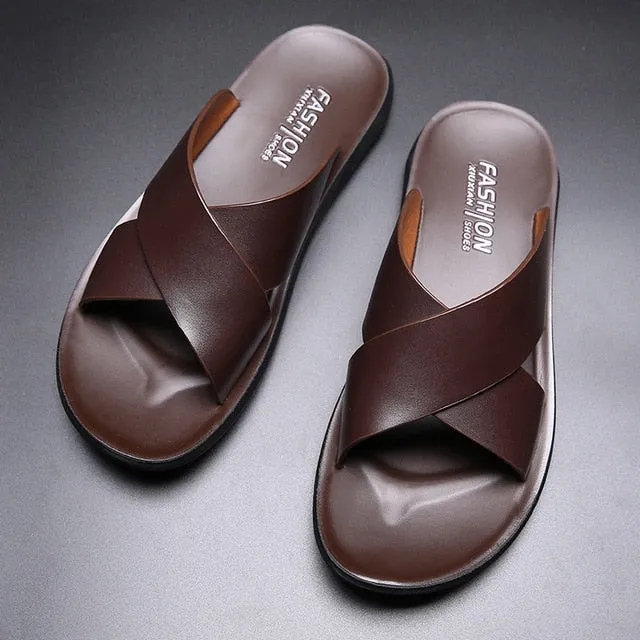 RivieraRoamer™ -  Men's Italian Leather Luxury Sandals