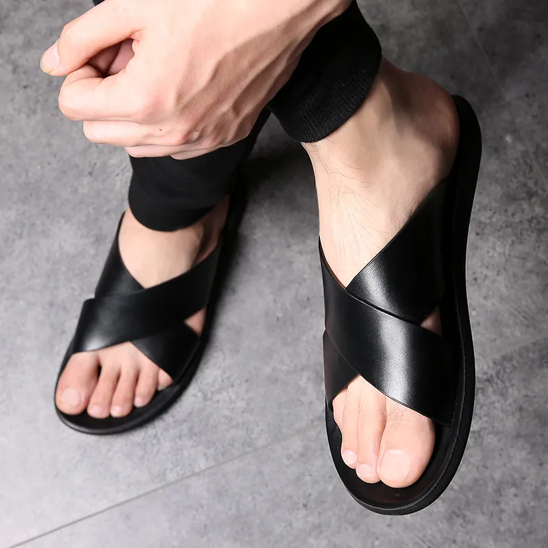 RivieraRoamer™ -  Men's Italian Leather Luxury Sandals