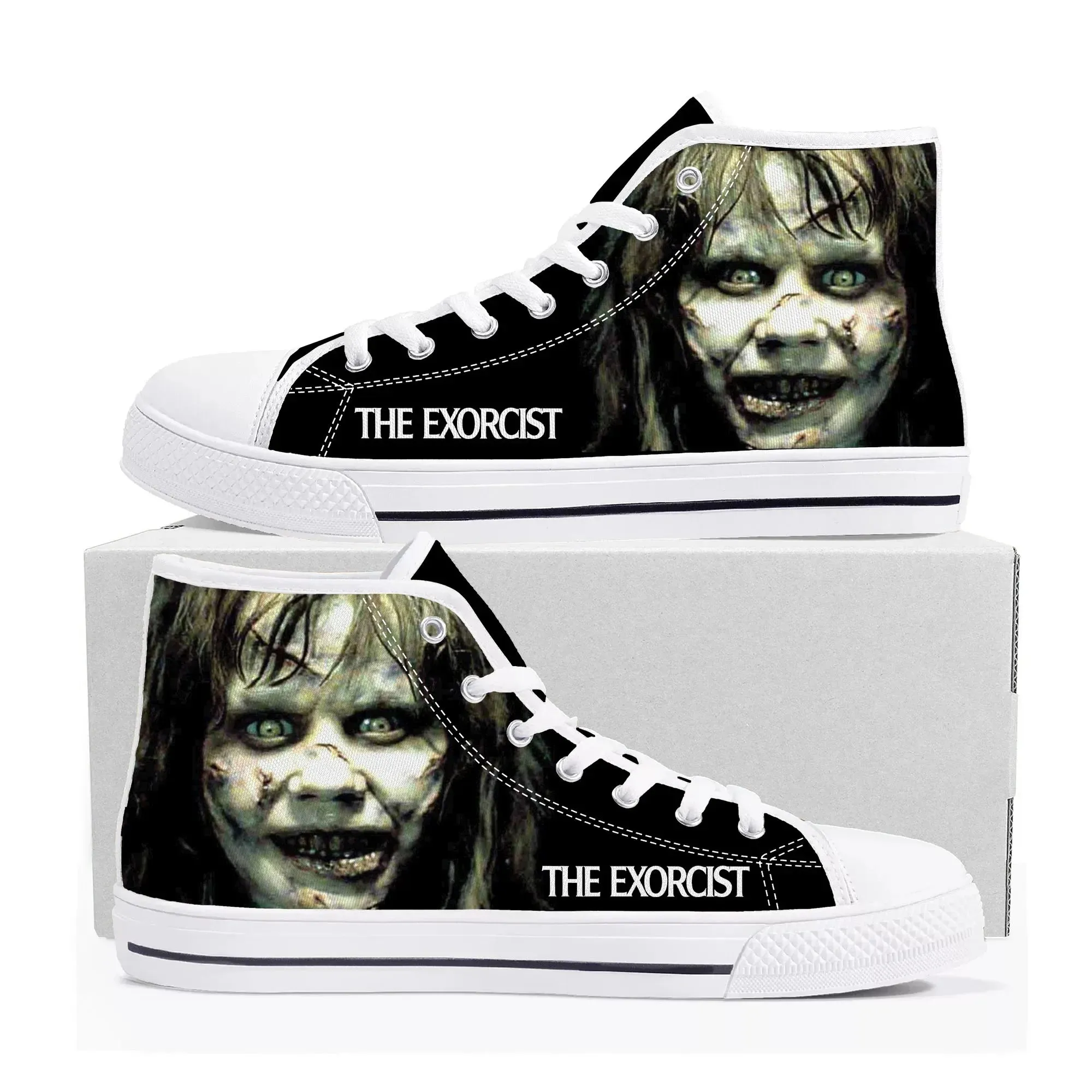 The Exorcist High Top Canvas Sneakers – Breathable, Sweat-Absorbent, Durable Casual Shoes for Men, Women, and Teens